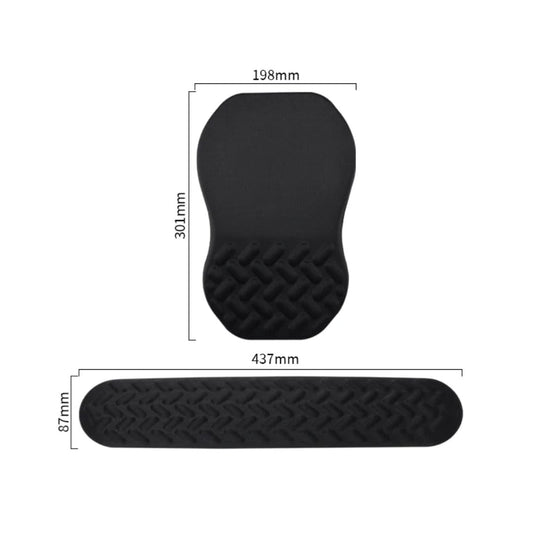 3-in-1 Ergonomic Mouse Pad Set with Keyboard Wrist Rest Support & Cable Organizer – Memory Foam for Carpal Tunnel & Pain Relief, Non-Slip Base – Ideal for Office & Gaming – Gift Box – Black-Meeshoo