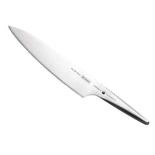 Chroma P01 Chef’s Knife Type 301 by F.A. 10″ Professional Kitchen Knife Japanese 301 Steel Blade Razor Sharp, Ergonomic Steel Handle Chopping, Mincing, Dicing, Crushing Hostess Cooking Gifts