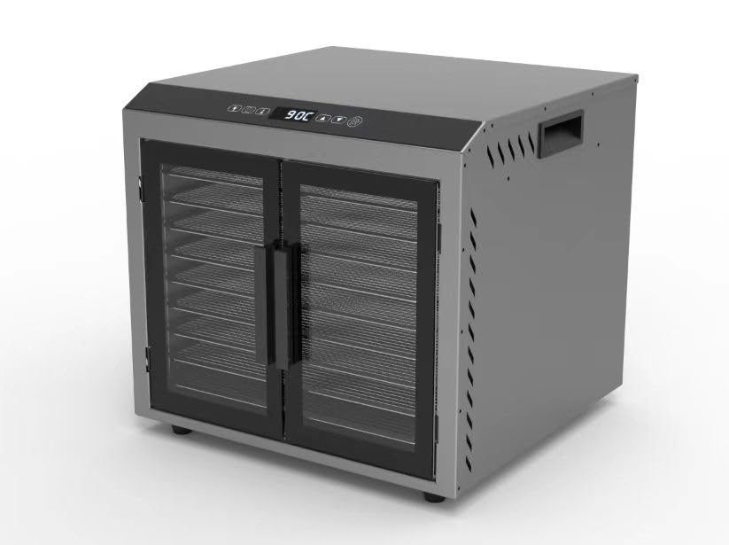 Septree Beef Jerky Dehydrator Machine, 9 Large Trays Double Door Food Dryer for Herbs, Fruit, Pet Treats, Heavy Duty Design with Digital Timer, 1000W Fast Drying Dehydrators for Home, Gunmetal Gray