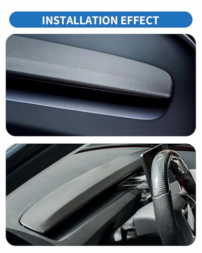 DCRCFIBER Real Carbon Fiber Dashboard for Tesla Model 3 Highland(2024-2025) /Model Y Juniper(2025-2026) 100% Carbon Fiber OEM Replacement Dashboard 3D Twill（1 Pack）