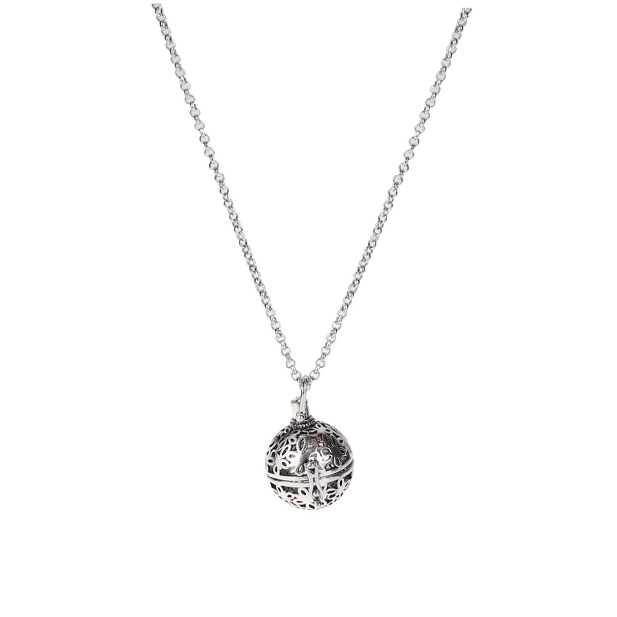 PLAFOPE Aromatherapy Essential Oil Diffuser Necklace Pendant Hollow Round Locket 15.74In Stylish Air Freshener Jewelry for Women Daily Wear