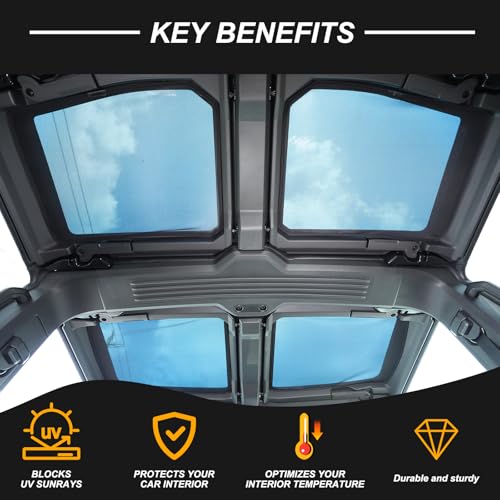 for Hummer EV Accessories Set of 4 Roof Sunshades Won't Sag and 1 Front Windshield Sunshade Compatible with 2024 2025+ Hummer EV SUV Pickup Sun Shade Heat Insulation Film UV Blocking(Foldable)