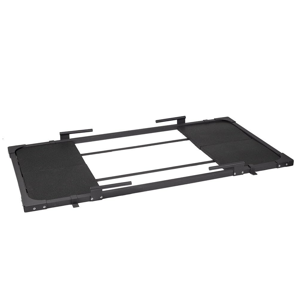 Titan Fitness Half Deadlift Platform, 8FT x 4FT Bolt-Together Steel Frame with 4 Pack Rubber Tiles, Olympic Strength Training Dedicated Lifting Space, Protects Floor, Weights, Bar, Includes Band Pegs