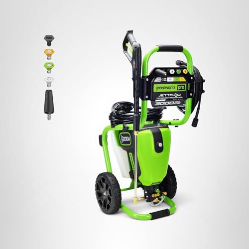 Greenworks Pro Brushless 3000 PSI (CSA Certified) 2.0 GPM Max / 1.1 GPM Electric Pressure Washer (Rugged Steel Frame, 25 FT Hose, 35 FT GFCI Power Cord)