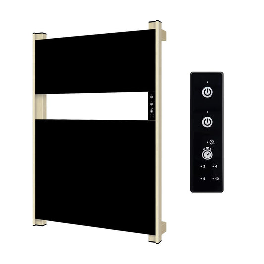 Evokor Heated Towel Rack for Bathroom, Towel Warmer with Timer Wall Mounted, Electric Towel Warmers, Bath Towel Heater with Black Tempered Safty Glass, Graphene, Towel Drying Rack- 26.8 x18 inch