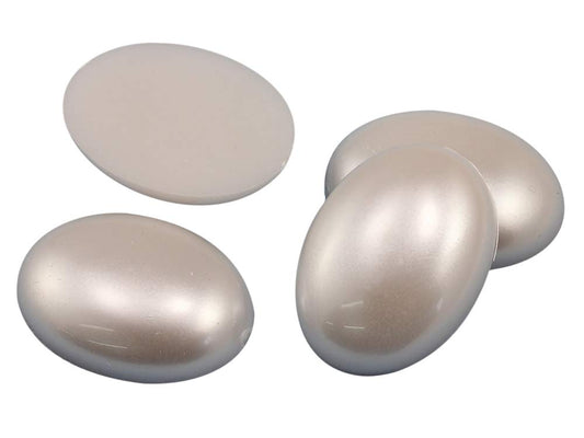40x30mm Large Flat Back Oval Acrylic Cabochons Rhinestones Plastic Gems Embellishments for Crafts, Costumes, Card Invitations, Jewelry, Cosplay - 4 Pieces (Pearl H310)