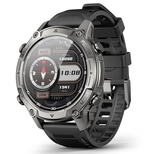 2026 AI Smart Watch with Standalone GPS & Offline Maps, 5ATM Waterproof, 1.43" AMOLED, 21-Day Battery, 178 Sports Modes, Compass, Heart Rate/SpO2/Stress/Sleep Monitor, for Android iOS Men Women Black