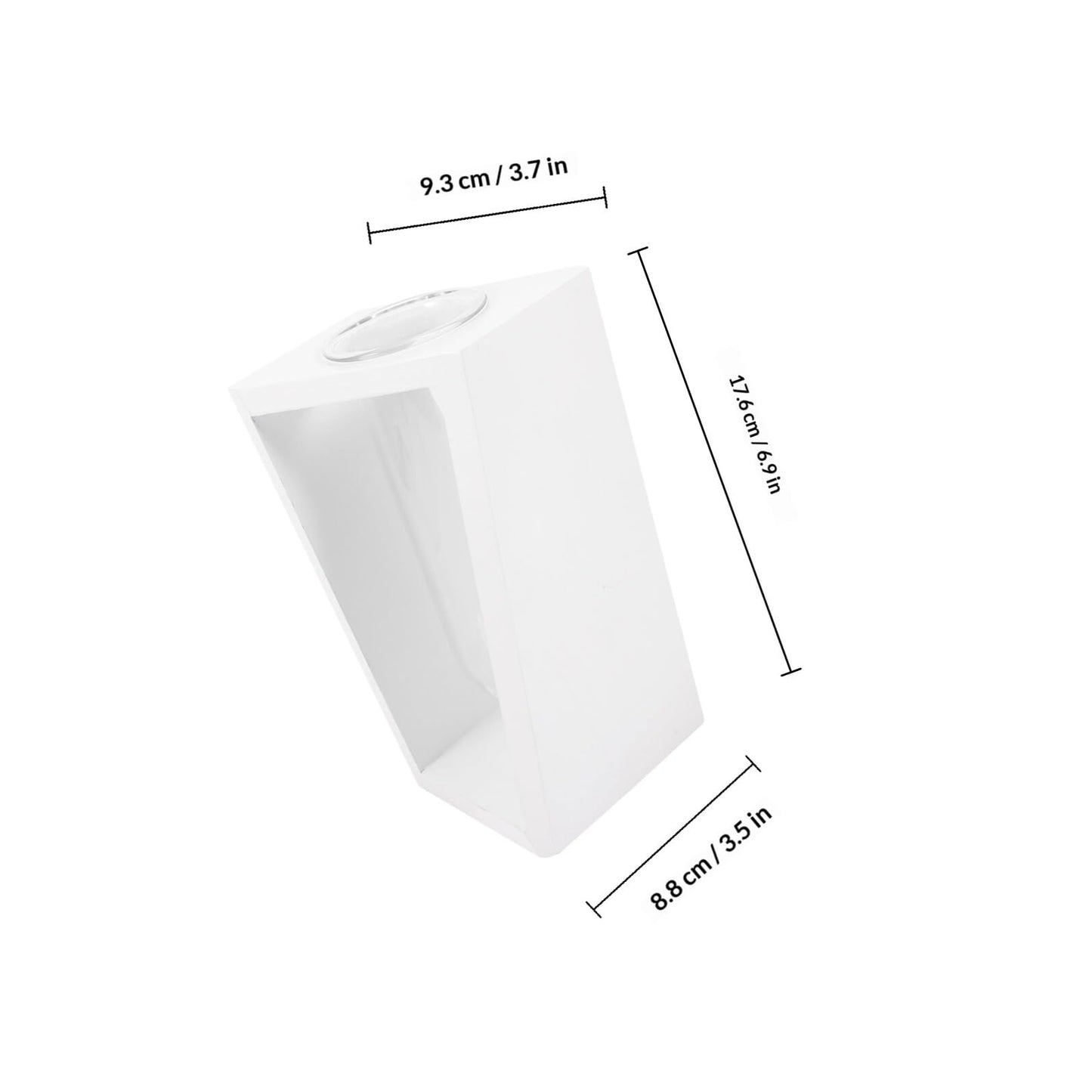 PRETYZOOM Wooden Frame Test Tube Plant Vase for Indoor Hydroponic Propagation, Glass Flower Vase with White Stand, Tube Planter Terrarium for Home and Office Décor