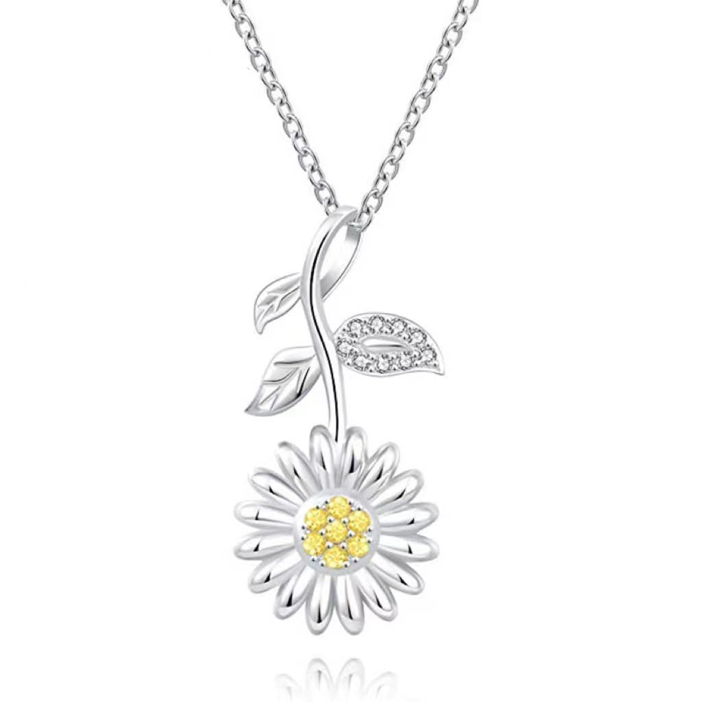 CCJM Sunflower Necklace for Women,Mothers Day Anniversary Birthday Christmas Gifts,You Are My Sunshine Sunflower Necklace Gift for Mom Wife Girlfriend Daughter Granddaughter Sister