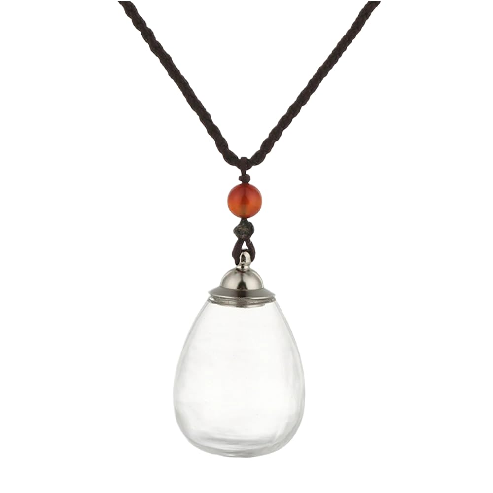 925 Sterling Silver Blood Vial Necklace For Women and Men - Glass Pendant Perfume Bottle - Water Container Jar Necklaces For Liquid Oil Diffuser Jewelry