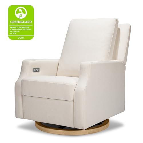 Namesake Crewe Glider Recliner Nursery Chair - GREENGUARD Gold & Certi-PUR US Certified Rocker Recliner - Glider Rocking Chair for Nursery & Living Room - Electronic, 270° Swivel, Performance Cream