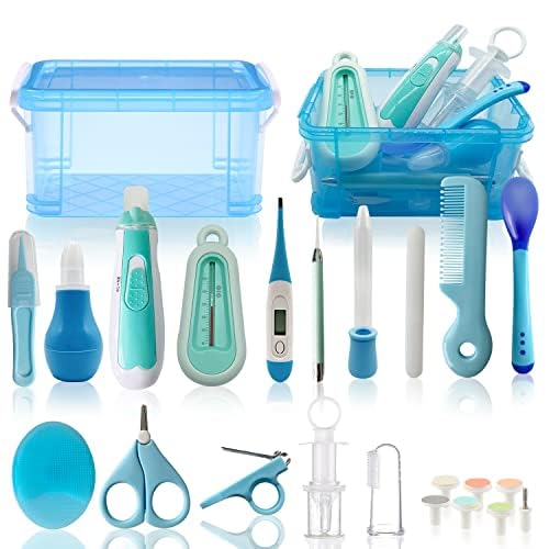 Baby Healthcare and Grooming Kit, 26 in 1 Baby Electric Nail Trimmer Set Newborn Nursery Health Care Set for Newborn Infant Toddlers Baby Boys Girls Kids Haircut Tools