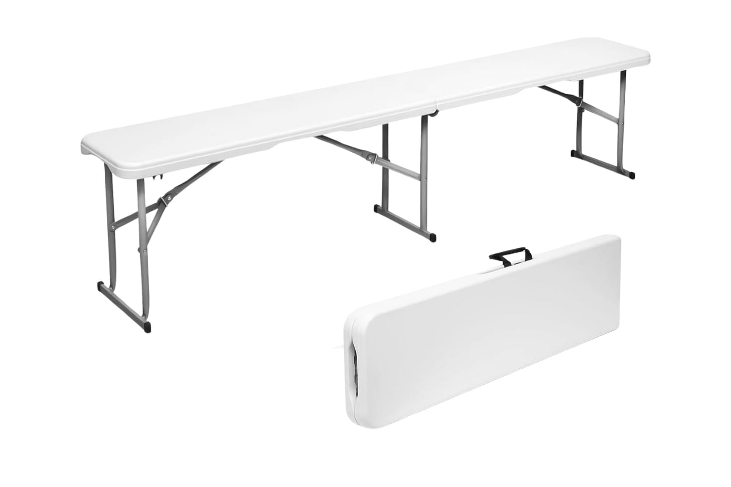 New Home Era Plastic Folding Bench - Portable Bench Used for Indoor, Outdoor, Picnic, Party, Camping, Dining Seat, Garden Soccer Multipurpose Entertaining Activities, White (1, White, 6 Feet)