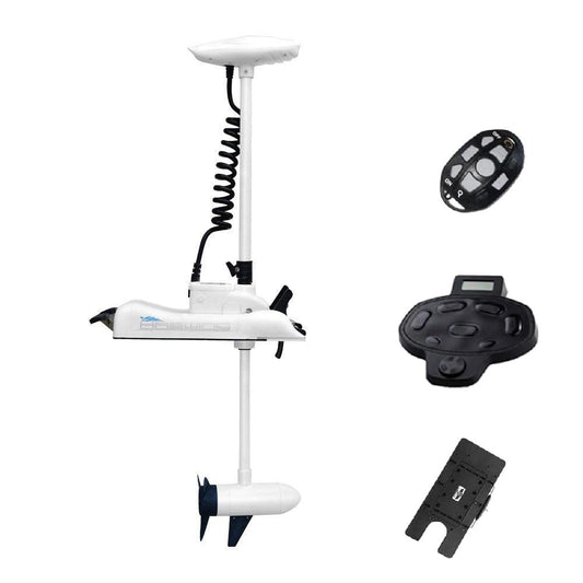 AQUOS Haswing CaymanB Bow Mount Trolling Motor with Wireless Remote & Wireless Foot Control, Quick-Release- 80 Lb. Thrust, 54 in. Shaft, Saltwater & Freshwater