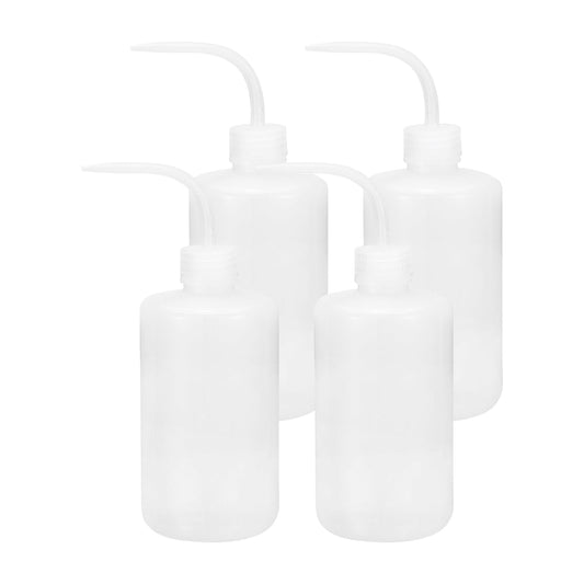 PATIKIL 500ml 17oz Succulent Eyelash Tattoo Wash Bottle, 4 Pcs Plastic Watering Squeeze Bottle Rinse Bottle for Plant Eyelash Extensions Irrigation Lab Gap Cleaning, Clear
