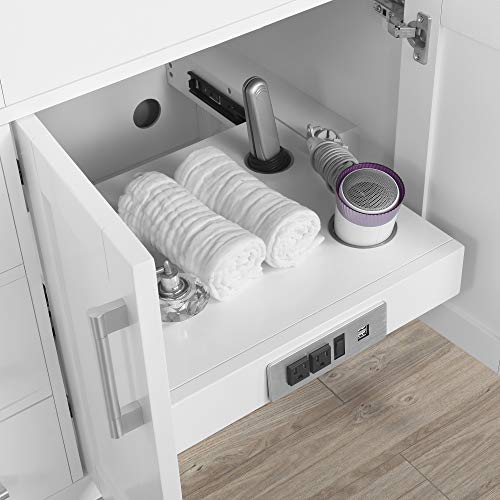 OVE Decors Bailey 60 in. White Undermount Double Sink Bathroom Vanity with White Premium Quality Countertop