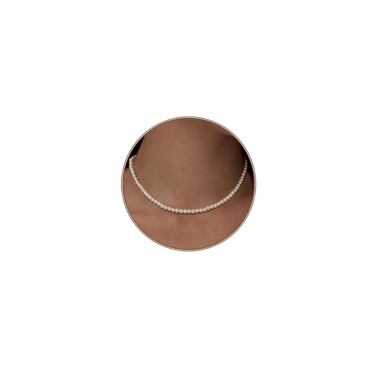 Pearl Necklace 4MM/6MM/8MM Dainty Round Imitation Pearl Choker Necklace Wedding Pearl Necklace Delicate Jewelry for Women Simple Bridesmaid Jewelry Gifts (4mm Pearl)
