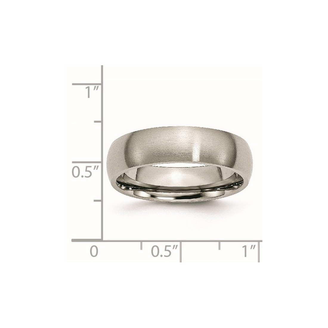 Chisel Titanium Half Round 6mm Brushed Band Ring Size 10 Ring for Women and Men