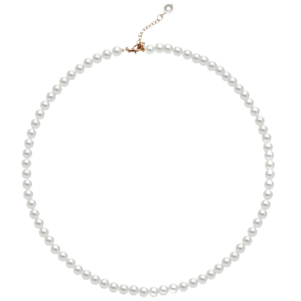 Pearl Necklace for Women, 6mm White Imitation Pearl Necklace, Round Faux Glass Pearl Necklace, Pearl Choker Necklace, Elegant Wedding Parties Necklace