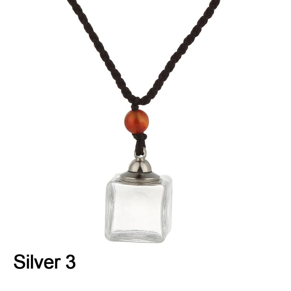 925 Sterling Silver Blood Vial Necklace For Women and Men - Glass Pendant Perfume Bottle - Water Container Jar Necklaces For Liquid Oil Diffuser Jewelry