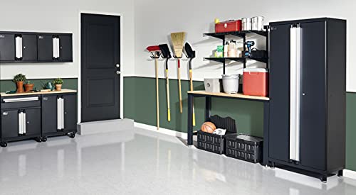 ClosetMaid ProGarage Tall Cabinet with Two Doors, Lock and Adjustable Shelves, for Garage Storage, Heavy Duty Steel, Black