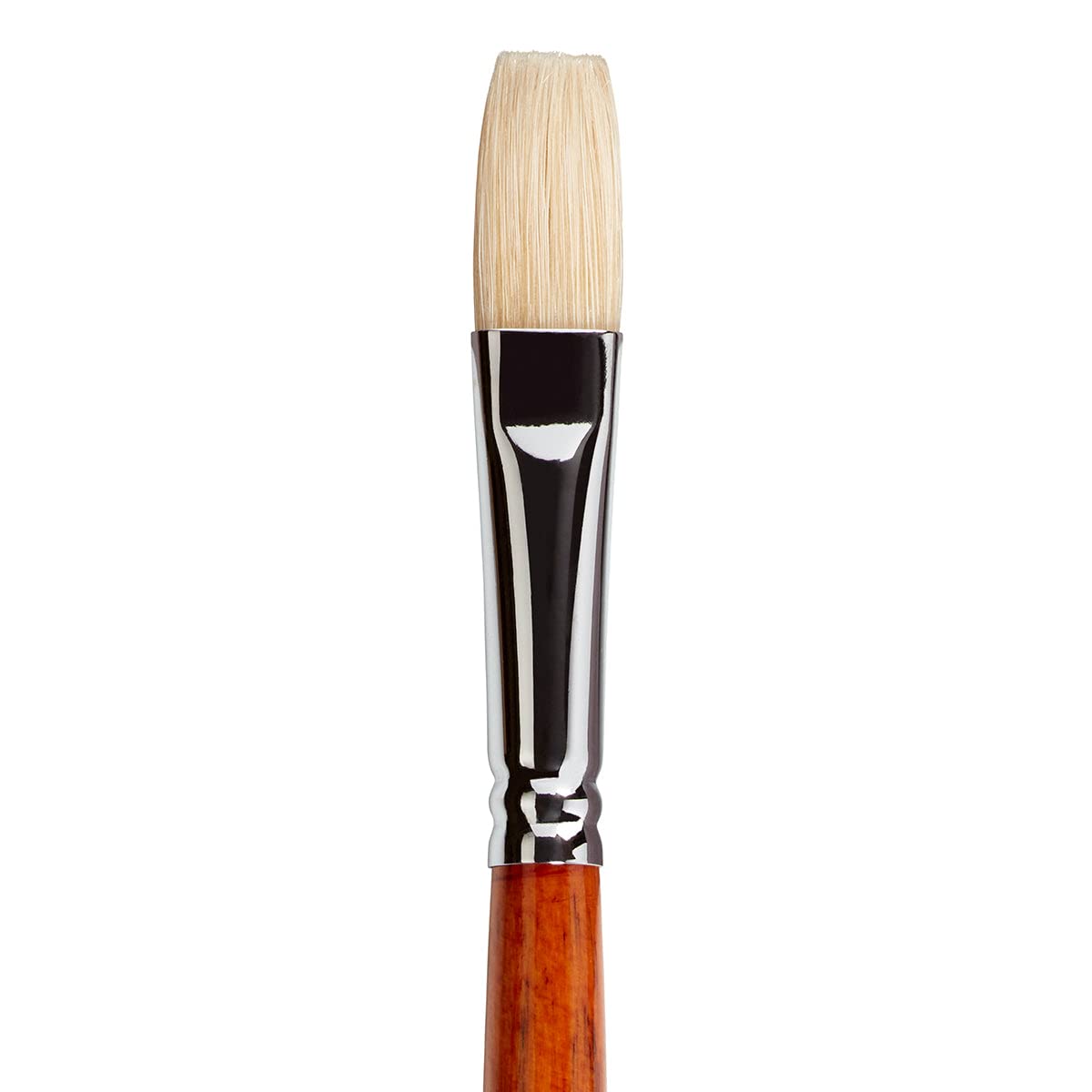 KINGART 12-Piece Long Handle White Hog Hair Artist Paint Brush Set, Perfect for Acrylic Oil Gouache Watercolor, Painting Brushes Kit for Canvas & Fabric with Storage Case