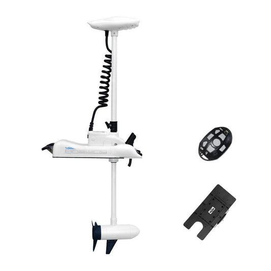 AQUOS Haswing CaymanB Electric Bow Mount 12V Saltwater & Freshwater Trolling Motor - 55lbs Thrust, 48in Shaft, with Wireless Remote & Quick Release Bracket