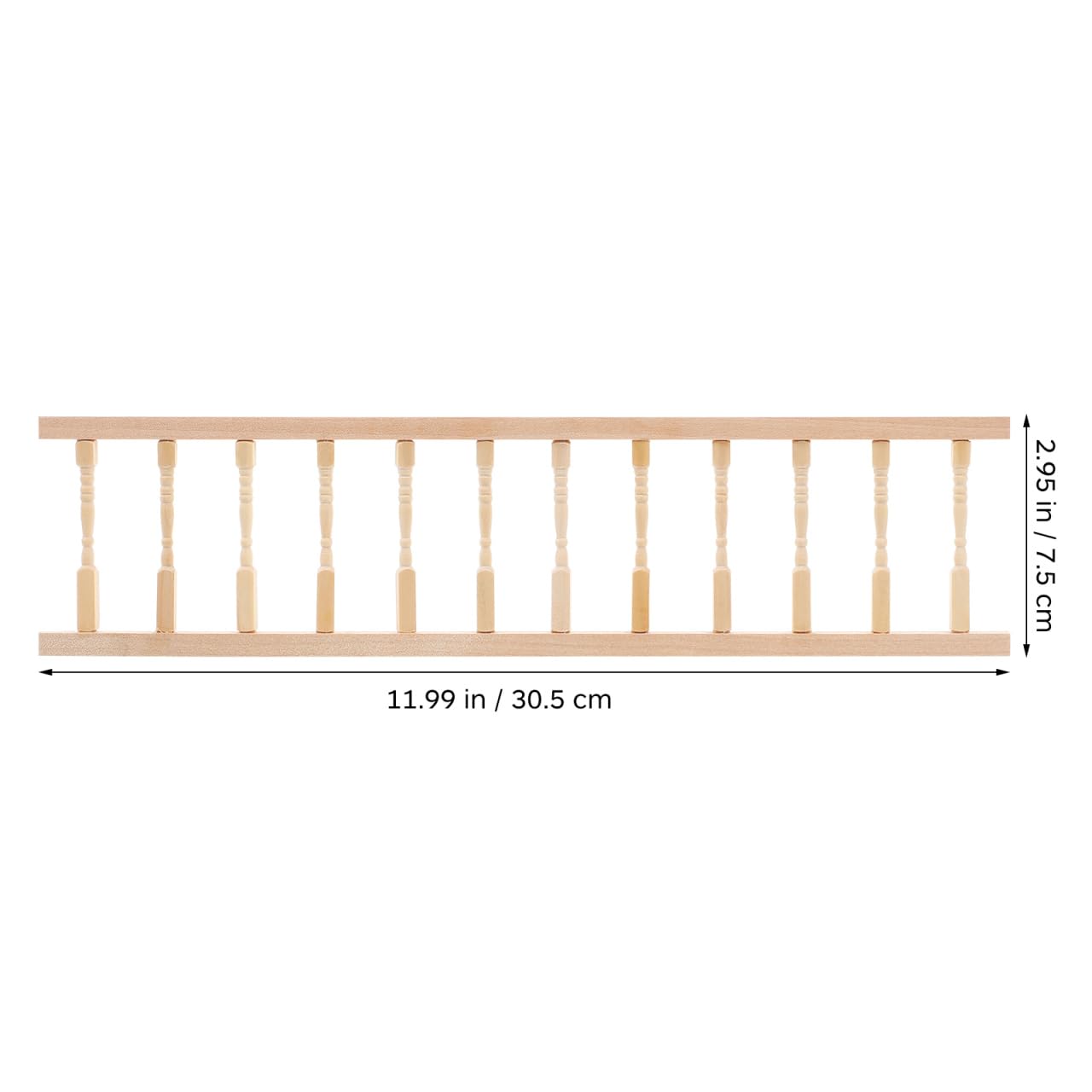 2PCS Dollhouse Railing Miniature Furniture - 1:12 Scale Wooden Stair woodHandrail Kit for DIY Fairy Doll House Accessories Victorian Dollhouse Micro Handrail