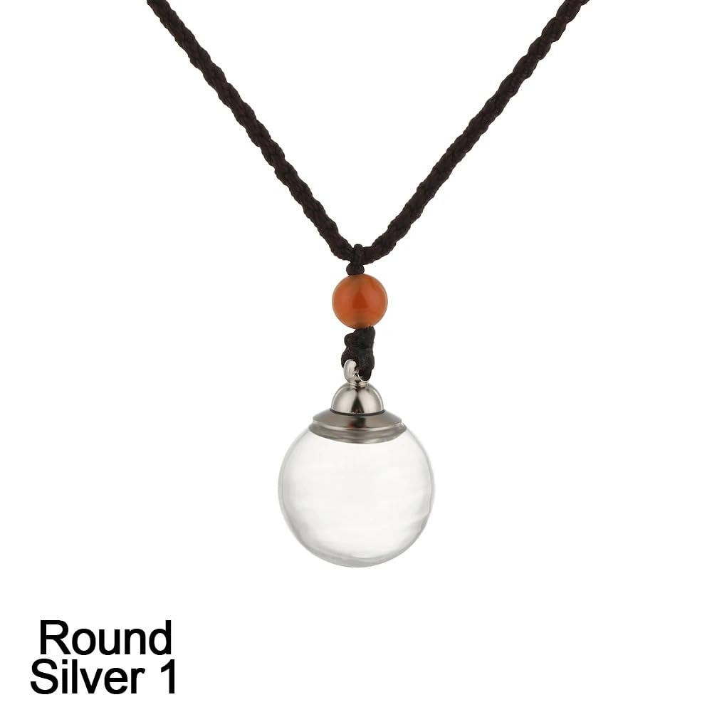 925 Sterling Silver Blood Vial Necklace For Women and Men - Glass Vial Pendant Necklace Perfume Bottle Necklace - Water Container Vial Jar Necklaces For Liquid Oil Diffuser Vial Jewelry