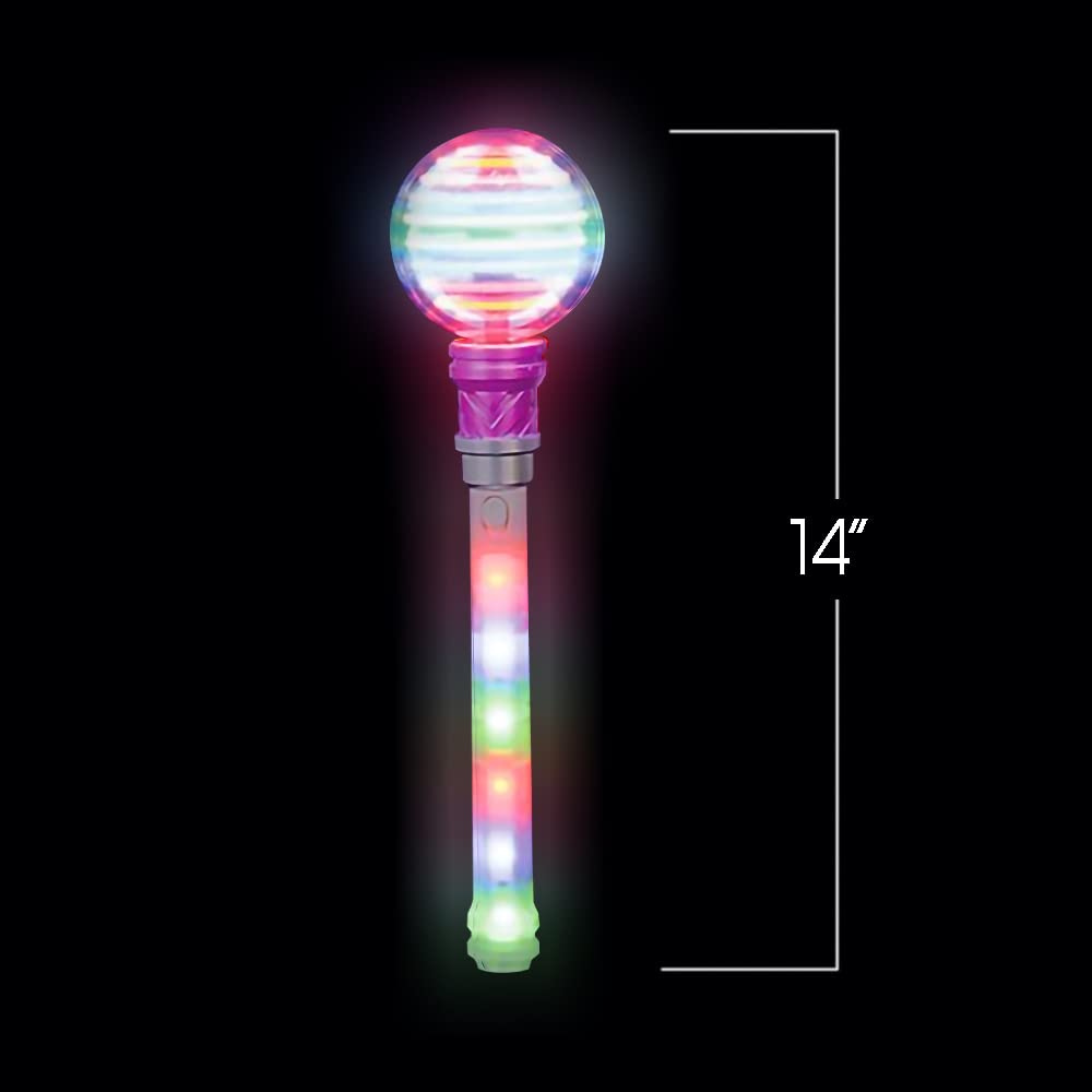 ArtCreativity Light Up Wand for Kids, 14-Inch LED Spinning Toy Wand with Batteries Included, Fun Light Up Wand Toy for Boys and Girls, Perfect Party Favor, Birthday