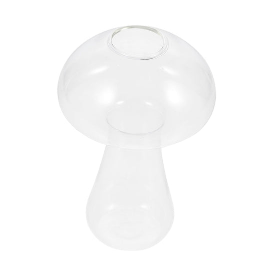 Wakauto Mushroom Shaped Glass Vase Small 12x8cm Decorative Floral Vase for Hydroponic Plants and Flower Arranging Home Décor Terrarium Planter