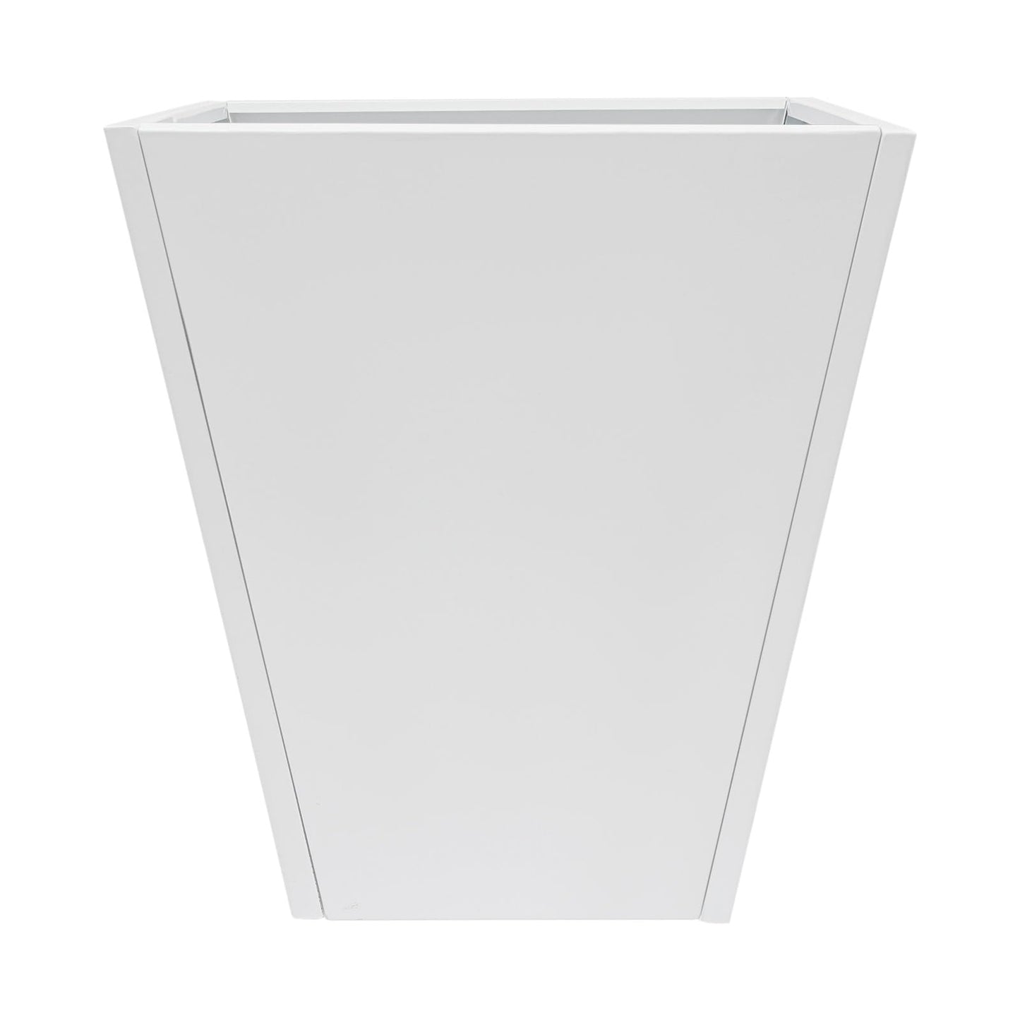 Kllkmmws Garden Planters, Indoor Outdoor Large Iron Taper Plant Pot with Bottom Drain Hole, Flower Pots for Front Porch, Patio, Balcony (White, 16 * 16 * 18in)
