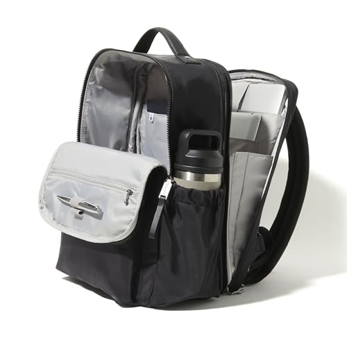 Baggallini Tribeca Expandable Laptop Backpack - 15"x11" Lightweight RFID Computer Bag for Work & Travel with Luggage Sleeve