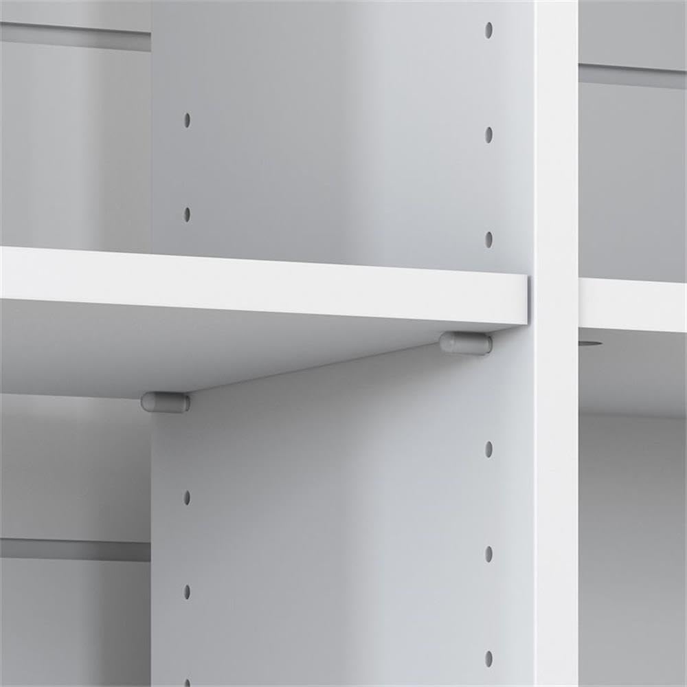 Bush Furniture Mayfield 6 Cube Bookcase in Pure White and Shiplap Gray | Storage for Home Office Workspace