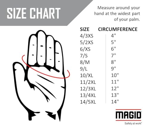 MAGID Rubber Insulating Electrical Safety Gloves, Class 0 ASTM Compliant, Size 8.5, 11" Cuff, Lineman Electrician Voltage Protection, M011B85