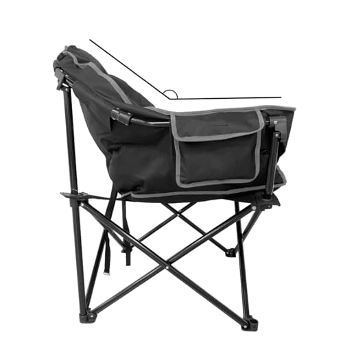 Caravan Canopy Sports Elite Club Chair with Cloud Comfort – Plush Oversized Folding Chair with Extra Cushioning, Portable Relaxing Outdoor Chair for Camping, Tailgating & Backyard