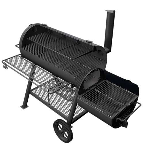 Oklahoma Joe's® Highland Offset Reverse Flow Offset Charcoal Smoker and Grill With 1093 sq. in. Cooking Area in Black - Charcoal Smoker Grill