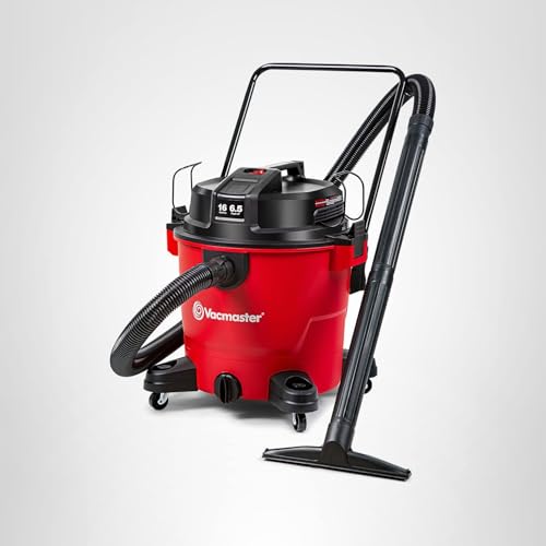 Vacmaster 16-Gallon 6.5 Peak HP† Wet/Dry Vacuum – VJH1612PF 1101, Red
