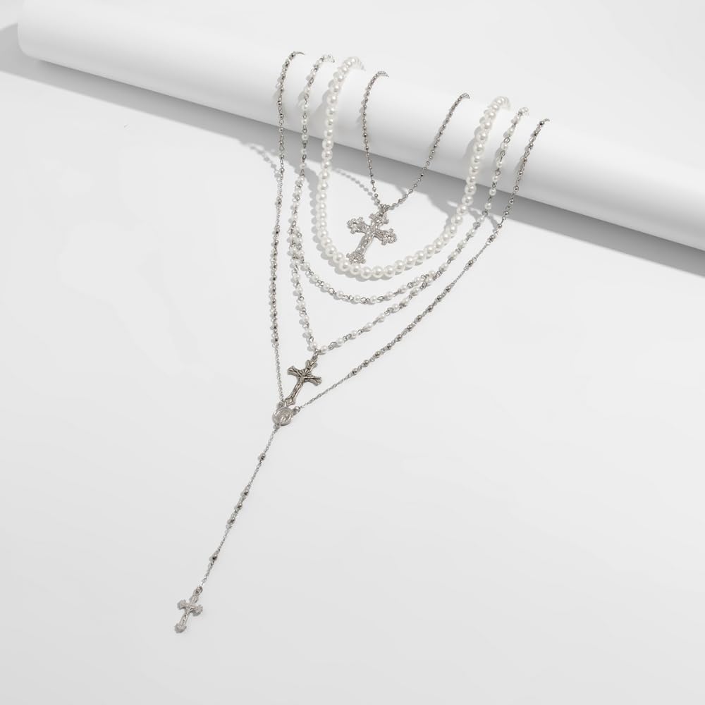 925 Sterling Silver Lariet Necklace, 14K Yellow Gold Long Y Necklace with Zircon Geometric Long Pendant Necklace for Women, Vintage Charm Silver Lariat Jewelry Accessories (H - Lariat Necklace)