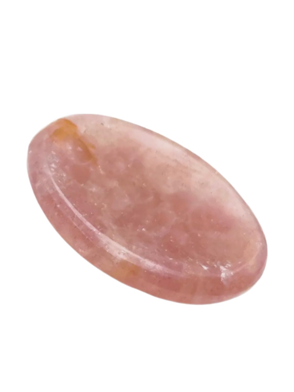 GEMSCITE Strawberry Quartz Thumb Worry Stones Metaphysical Gemstone Crystal Healing Reiki Men Women Gift FENG Shui Positive Energy Love Wellness Palm Stones Wicca Powerful