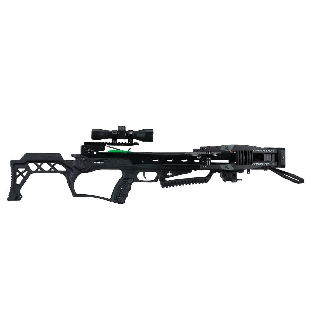 Xpedition Archery Xtraction 400X Crossbow, Lightweight Compact Compound Crossbow Package with Premium 4X32 Scope, 400 Feet Per Second