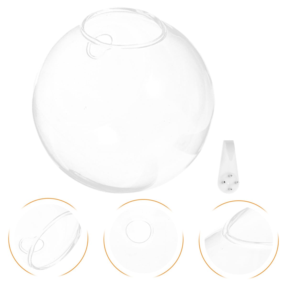 ULTECHNOVO Wall Mounted Glass Flower Vase Set, 4pcs 10cm Hydroponic Hanging Containers with Crystal Mud Nails, Glass Terrarium for Home Garden Décor and Plant Propagation
