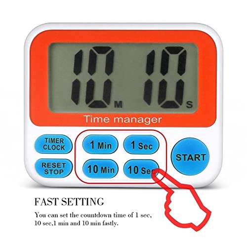 Digital Kitchen Timer Magnetic Kitchen Timer Large LCD Display Screen Cooking Timer Clock Timer with Loud Alarm Countdown Clock