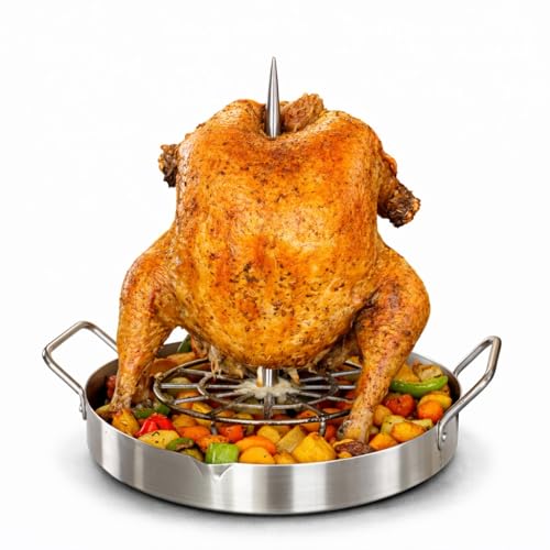 Vertical Chicken & Turkey Roaster – UpRoastWare UpRoaster for Duck, Shawarma & Pork | Self-Basting Rotisserie-Style Oven System