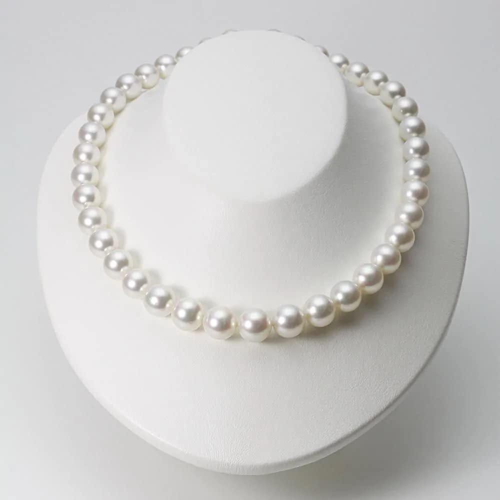HUWODY Round White Simulated Shell Pearl Necklace Strand Pearl Choker Necklace Jewelry for Women 12mm 18inch