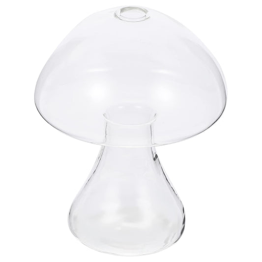NOLITOY Mushroom Glass Mushroom Shaped Jar Mushroom Shaped Glass Vase Hydroponic Plant Vase Terrarium Vase for Home Office Living Room Mushroom Glass Clear Vases