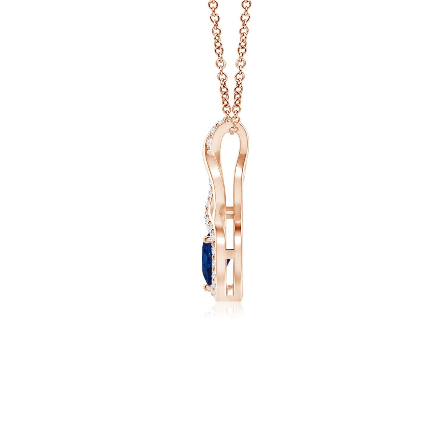 Angara Natural Blue Sapphire Pendant for Women | 0.3 ct Heart Shape Blue Sapphire Diamond Heart Pendant Necklace in Rose Gold | September Birthday, Anniversary, Gemstone Jewelry Gift | AA | 4mm