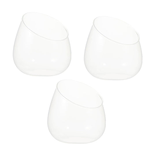 MAGICLULU 3pcs Slant Cut Glass Landscape Bottle Set, Eco Terrarium Vases for Desktop Decoration, Glass Containers for Succulent Plants and Miniature Gardens