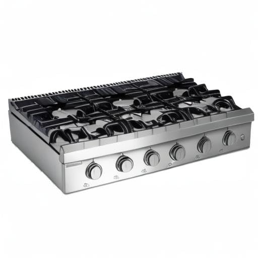 AAOBOSI 36 inch Gas Cooktop, Freestanding Range Commercial Cooktops, Built-in Propane Stoves Top NG/LPG Switch, Cast Iron Stove Top Covers for with 6 Gas Burners for Cooking, Grilling