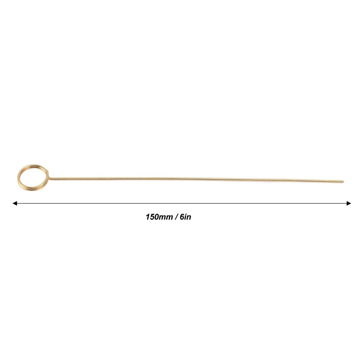50Pcs Gold Metal Wire Card Holder, 6in Photo Memo Clips, Reusable Floral Picks Clips for Wedding Party Birthday Cake, Place Card Holder for Flower Arrangement (Round)